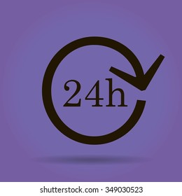 24 hours customer service, vector icon