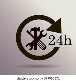 24 hours customer service, vector icon