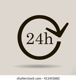 24 hours customer service, vector icon
