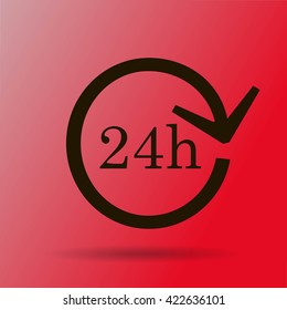 24 hours customer service, vector icon