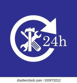 24 hours customer service, vector icon