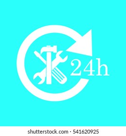 24 hours customer service, vector icon
