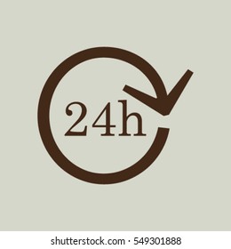 24 hours customer service, vector icon