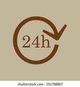 24 hours customer service, vector icon