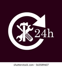 24 hours customer service, vector icon