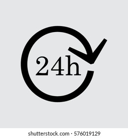 24 hours customer service, vector icon