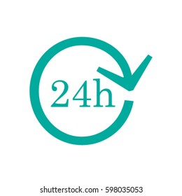 24 hours customer service, vector icon