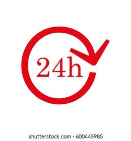 24 hours customer service, vector icon