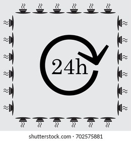 24 hours customer service, vector icon