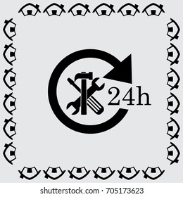 24 hours customer service, vector icon