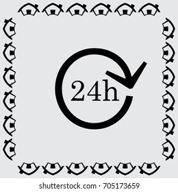24 hours customer service, vector icon