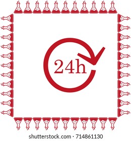 24 hours customer service, vector icon