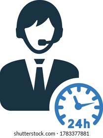 24 Stunden Kundendienst-Symbol