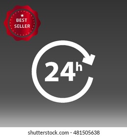24 Hours Customer Support Symbol Vector Icon Illustration