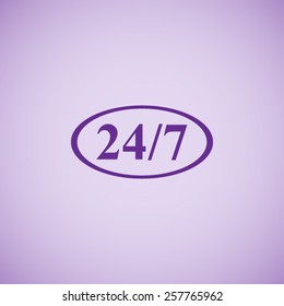 24 hours a day and 7 days a week vector icon