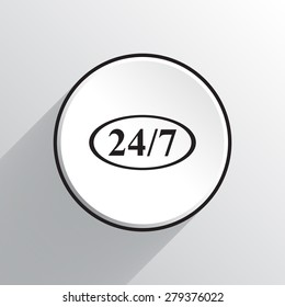 24 hours a day and 7 days a week vector icon 