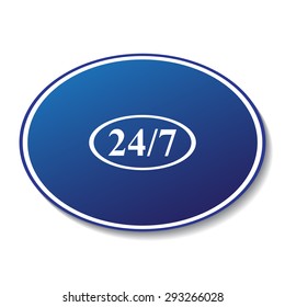 24 hours a day and 7 days a week vector icon 