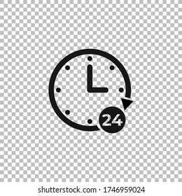 24 hours a day icon. 24 hour service concept. Clock vector illustration