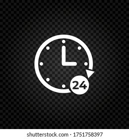 24 hours a day icon. 24 hour service concept. Clock vector illustration
