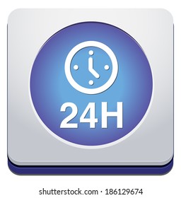 24 hours a day icon isolated on white background