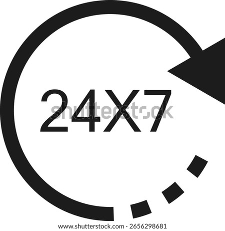 24 Hours a day icon. Support service sign. 24X7 Support. Help assistance concept. Vector 
