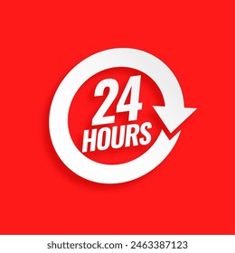 24 hours a day service background with arrow vector