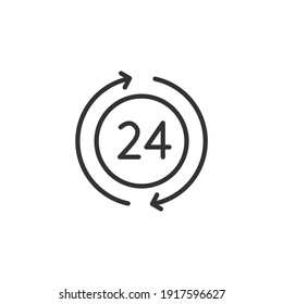 24 Hours a day service icon. Vector symbol.