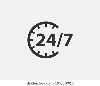 24 Hours a day service icon symbol vector. Signs and symbol for websites, web design, mobile app