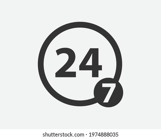 24 Hours a day service icon symbol vector. Signs and symbol for websites, web design, mobile app