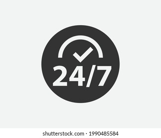 24 Hours a day service icon symbol vector. Signs and symbol for websites, web design, mobile app