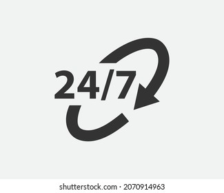 24 Hours a day service icon symbol vector. Signs and symbol for websites, web design, mobile app