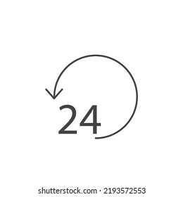 24 Hours a day service icons  symbol vector elements for infographic web