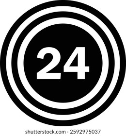   24 hours a day sign. black sign Open around the clock or 24 hours a day
