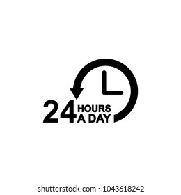 24 hours a day vector icon