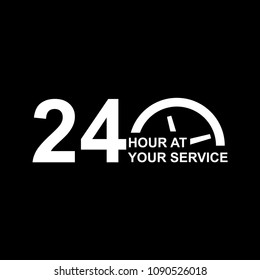 24 hours a day vector icon