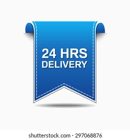 24 Hours Delivery Blue Vector Icon Design