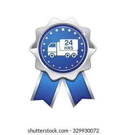 24 Hours Delivery Blue Vector Icon Design