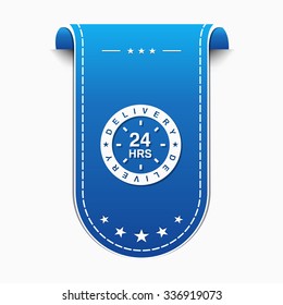 24 Hours Delivery Blue Vector Icon Design