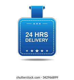 24 Hours Delivery Blue Vector Icon Design