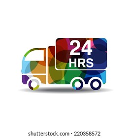 24 Hours Delivery Colorful Vector Icon Design
