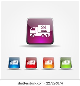 24 Hours Delivery Colorful Vector Icon Design