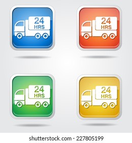 24 Hours Delivery Colorful Vector Icon Design