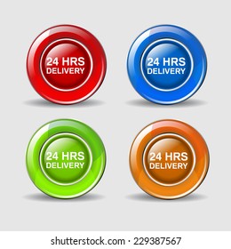 24 Hours Delivery Colorful Vector Icon Design