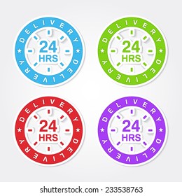 24 Hours Delivery Colorful Vector Icon Design