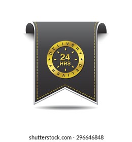24 Hours Delivery golden Vector Icon Design