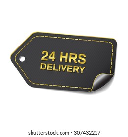 24 Hours Delivery golden Vector Icon Design