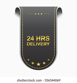 24 Hours Delivery golden Vector Icon Design