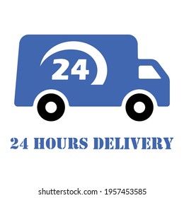 24 hours delivery icon design vector