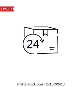 24 hours delivery line icon isolated sign symbol Vector