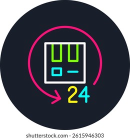 24 Hours Delivery Line Multi Colour Circle